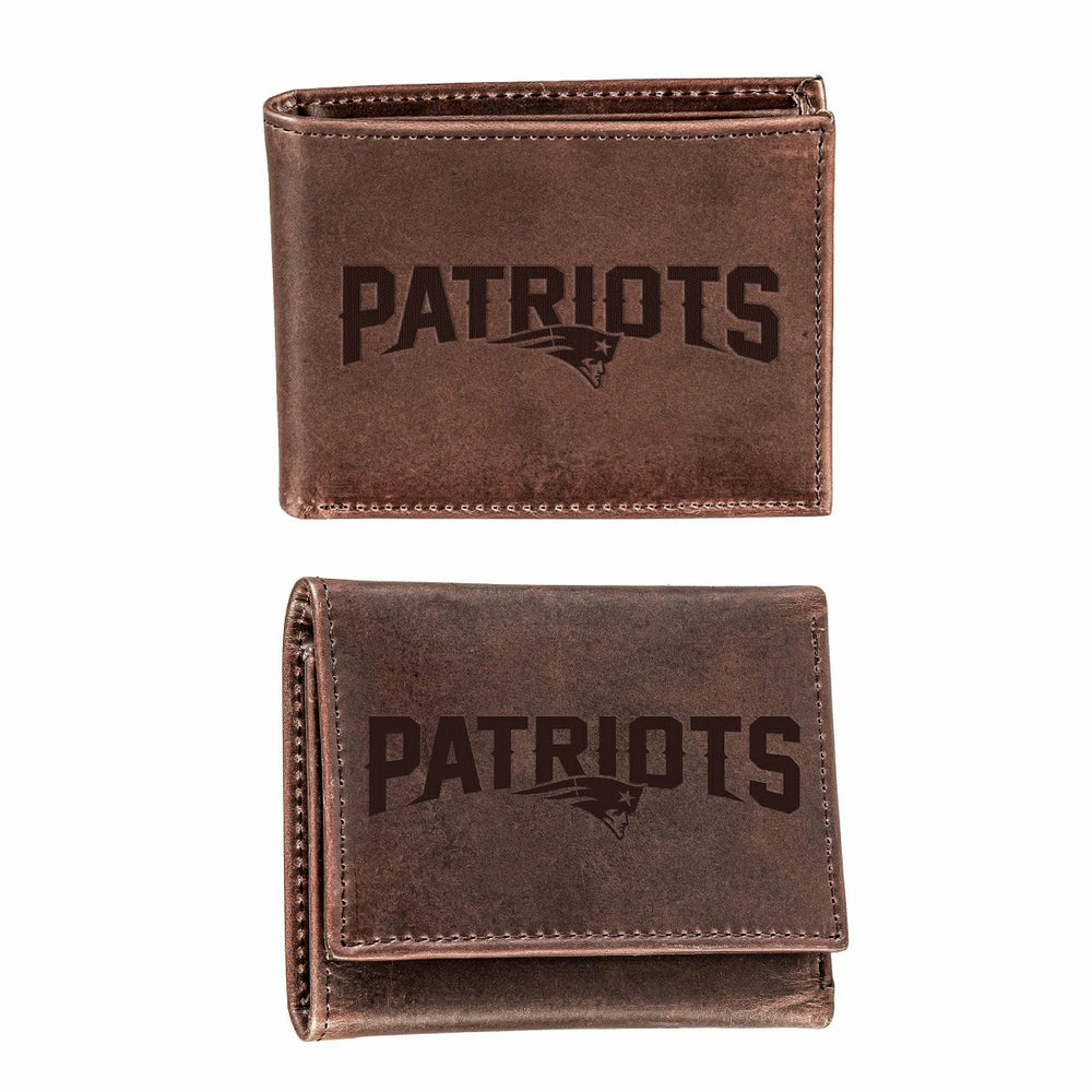 New England Patriots, Bi-Fold and Tri-Fold Wallet Gift Set, Brown - NFL Home