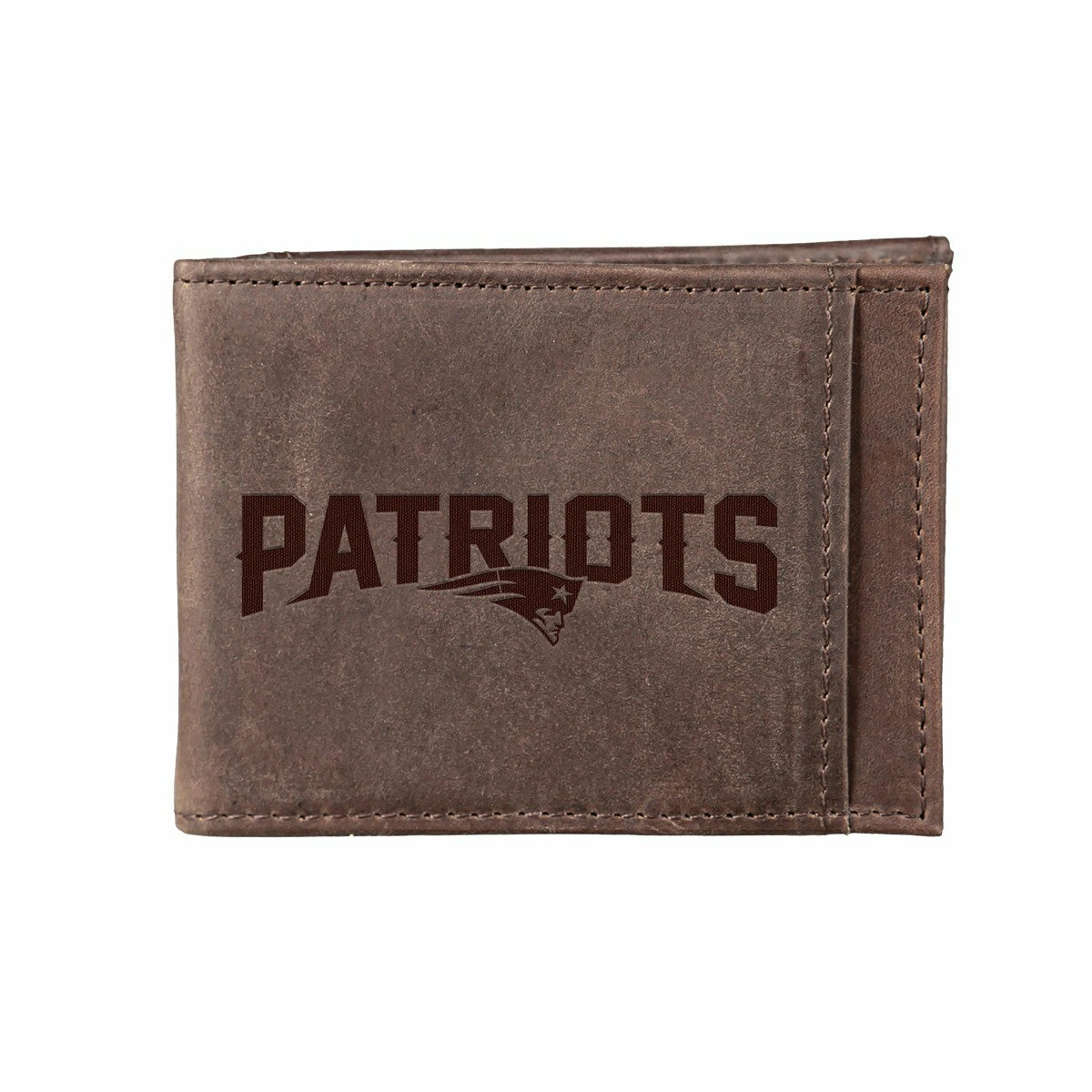 Front Pocket Wallet w/ RFID Blocking, New England Patriots, Brown - NFL Home