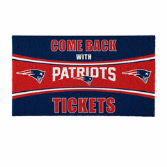 28" x 16" PVC Trapper Mat, Come Back with Tickets, New England Patriot - NFL