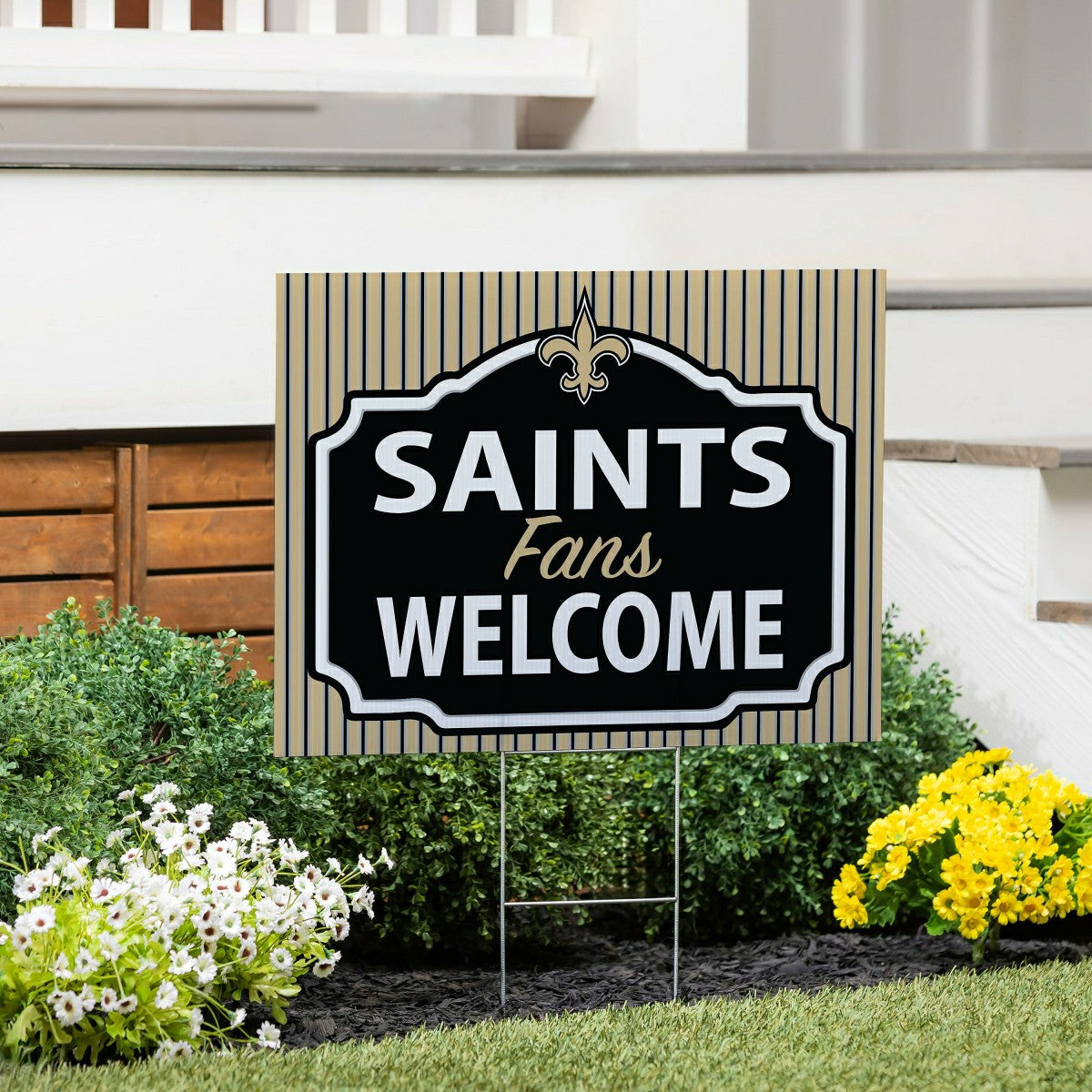New Orleans Saints Coroplast Yard Sign, "Fans Welcome" - NFL Home