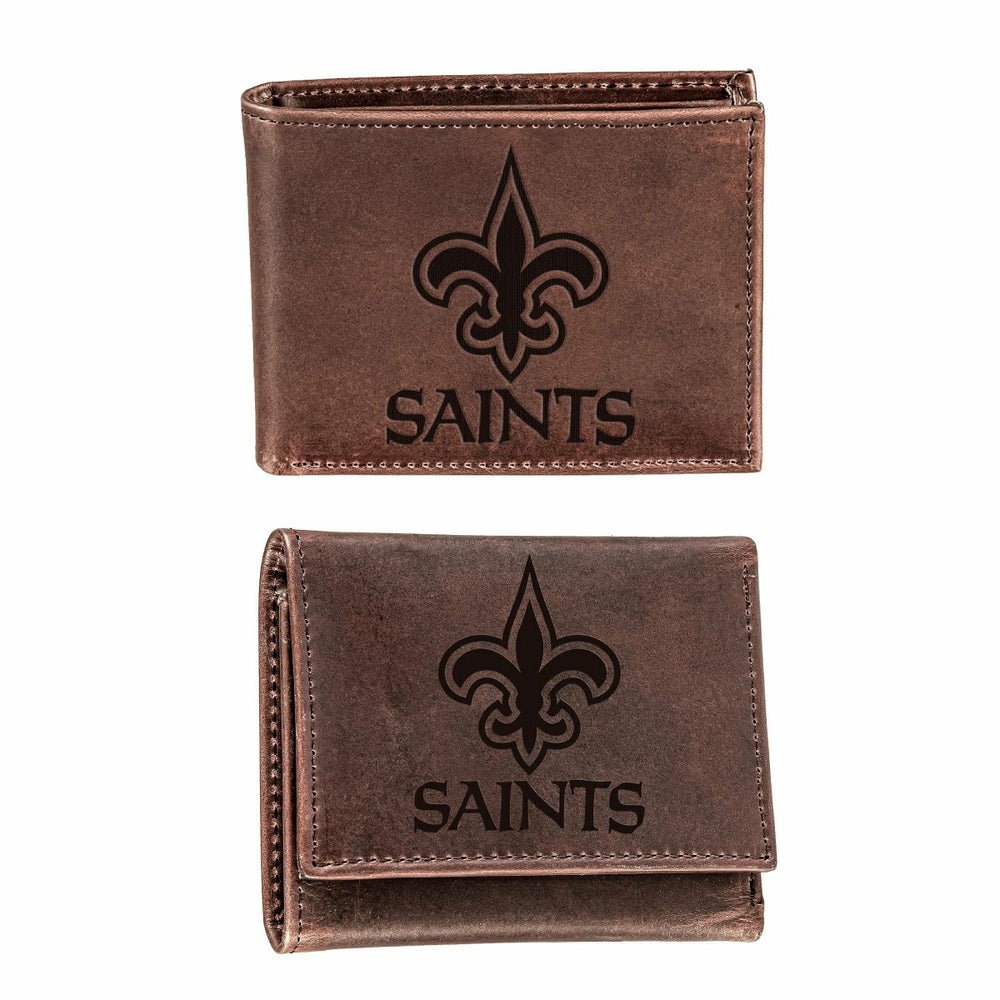 New Orleans Saints, Bi-Fold and Tri-Fold Wallet Gift Set, Brown - NFL Home