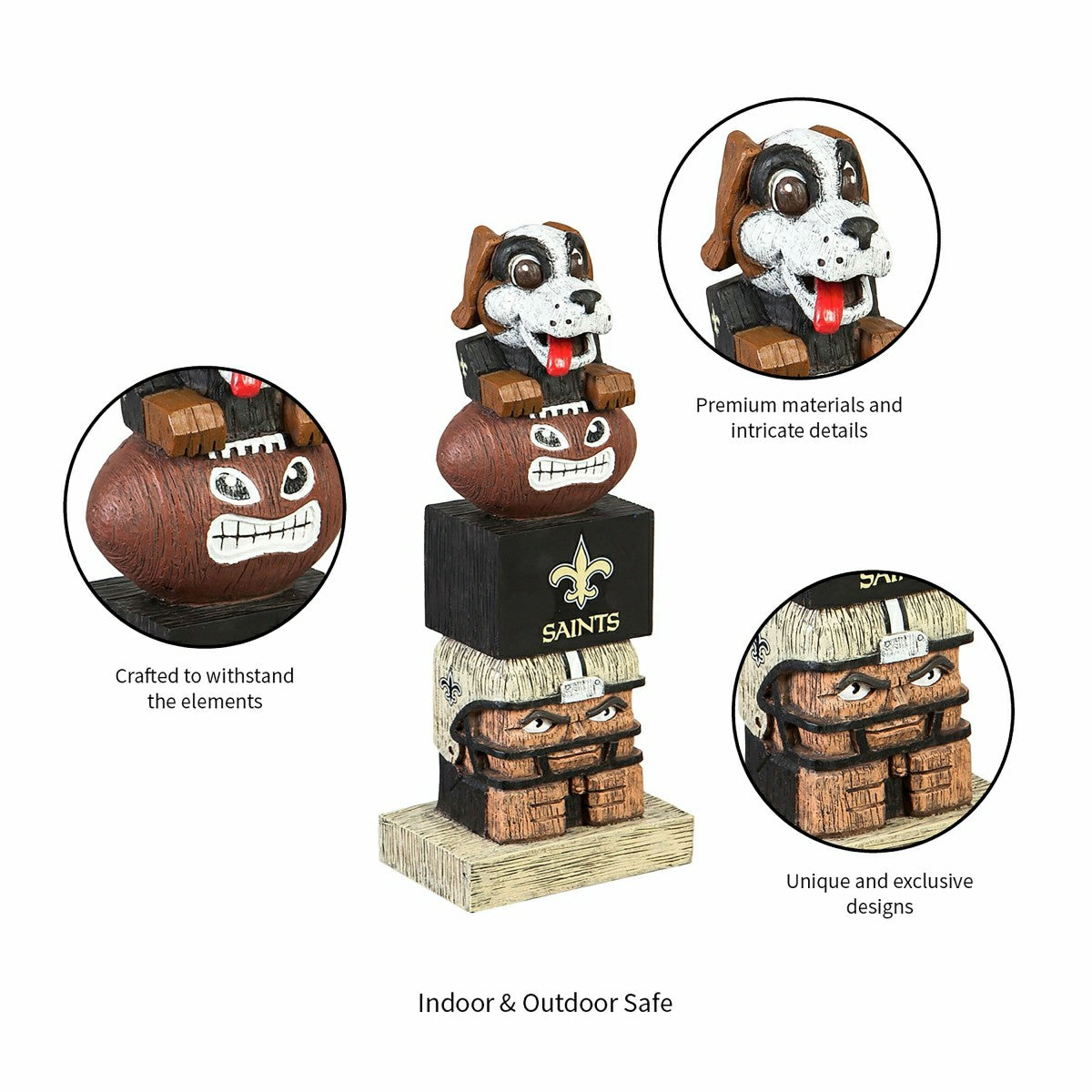 New Orleans Saints Tiki Team Totem Garden Statue - NFL Home