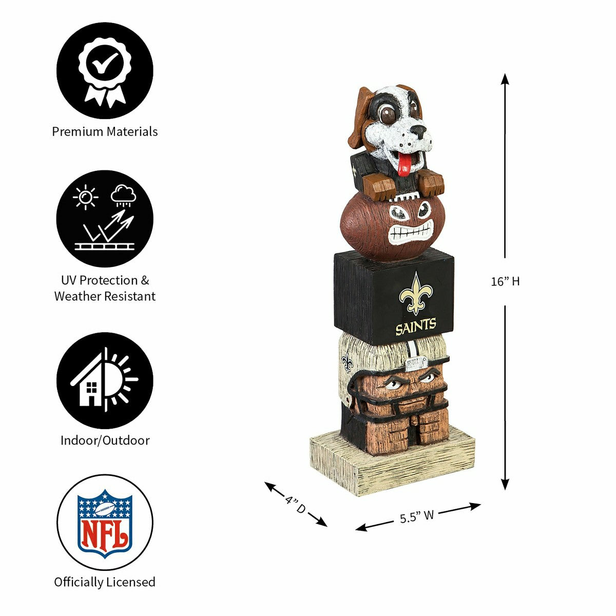 New Orleans Saints Tiki Team Totem Garden Statue - NFL Home