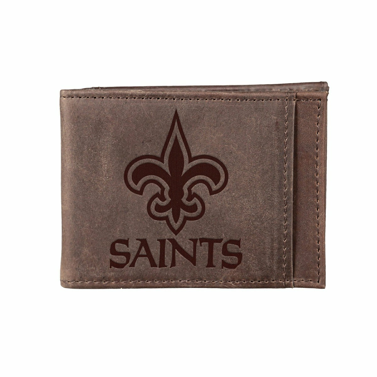 Front Pocket Wallet w/ RFID Blocking, New Orleans Saints, Brown - NFL Home