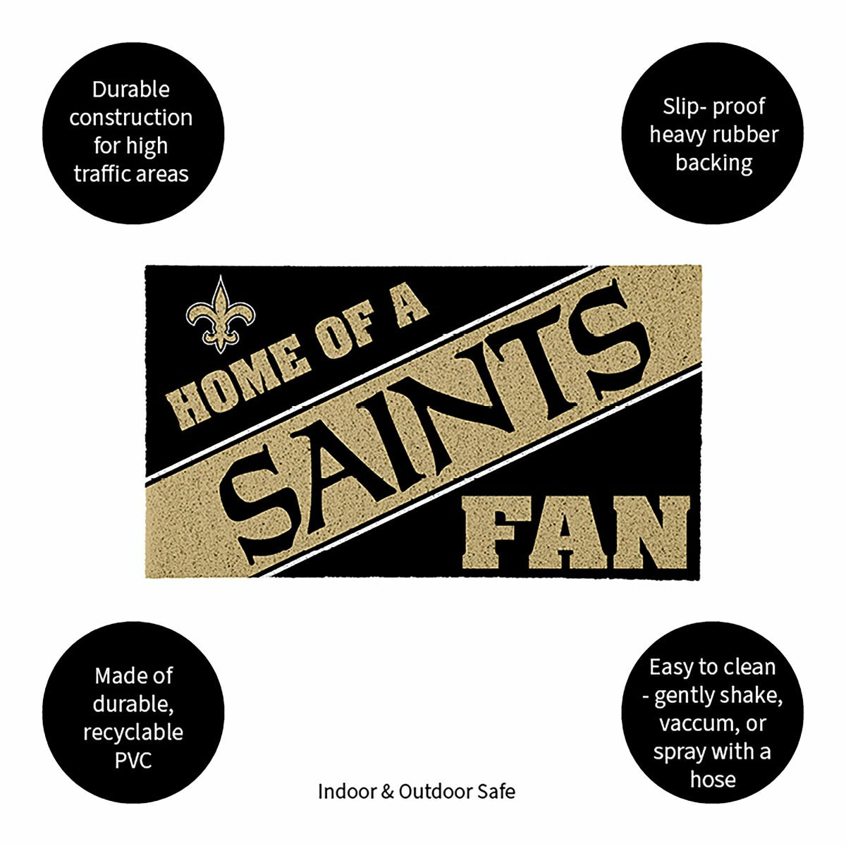 New Orleans Saints, PVC Mat COLOR, Home of a Fan - NFL