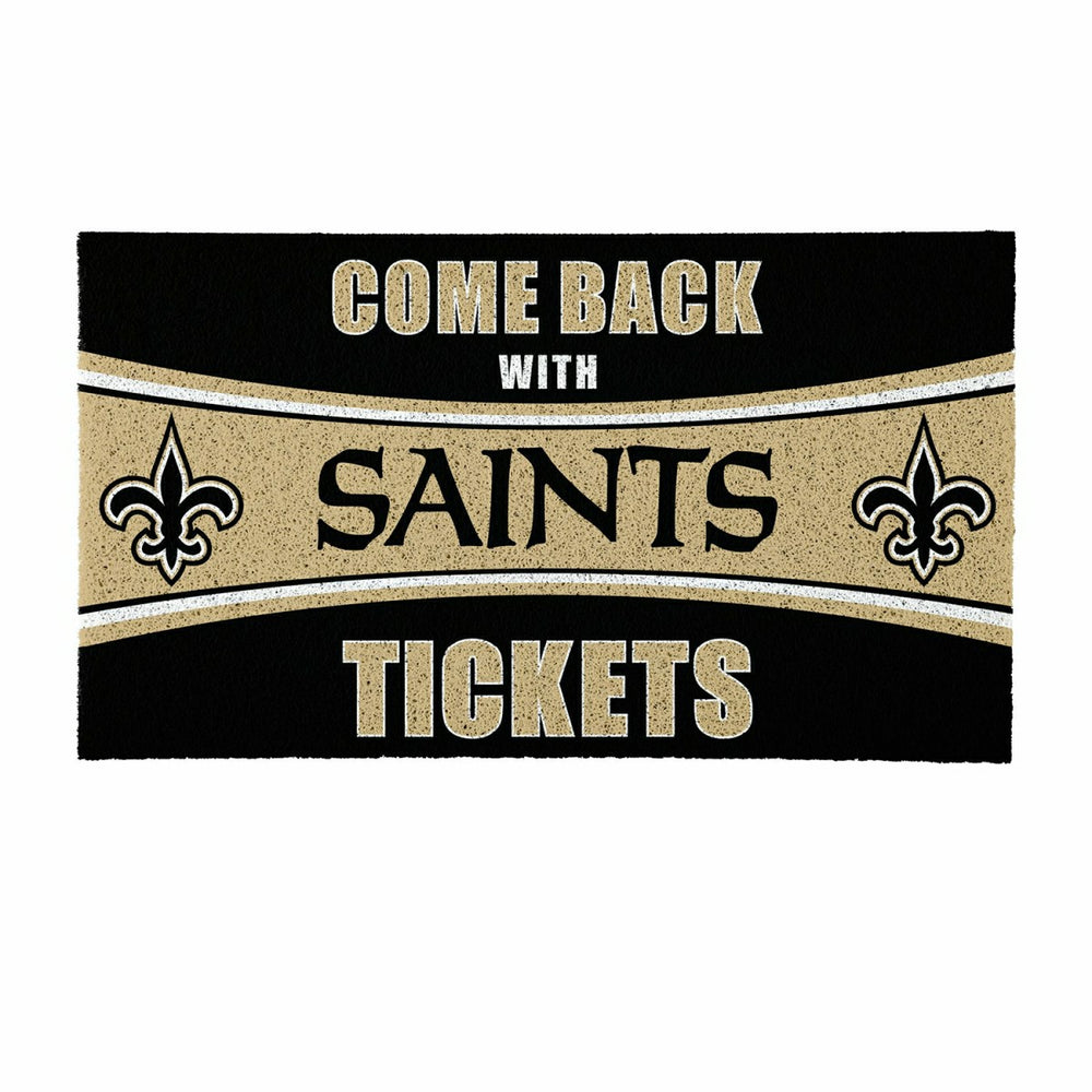 28" x 16" PVC Trapper Mat, Come Back with Tickets, New Orleans Saints - NFL