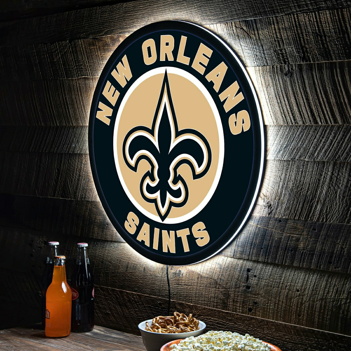 LED Wall Decor, Round, New Orleans Saints - NFL Home