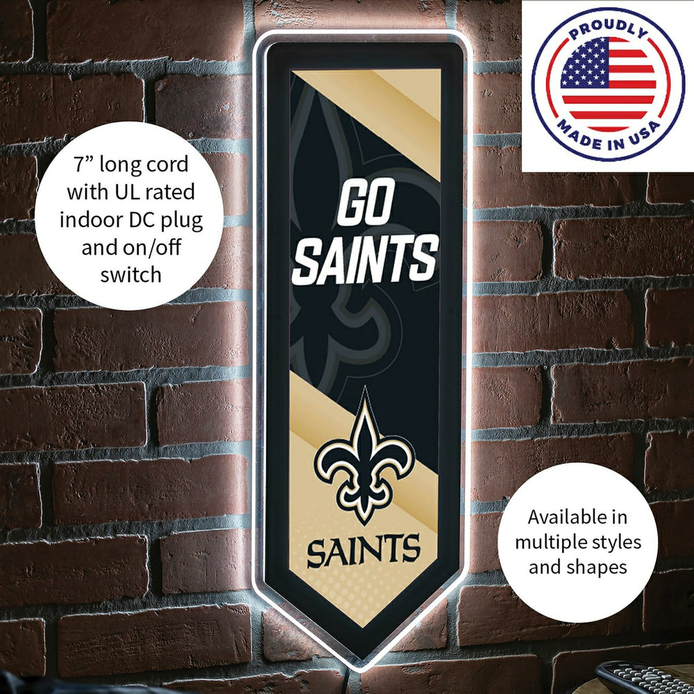 LED Wall Decor, Pennant, New Orleans Saints - NFL Home