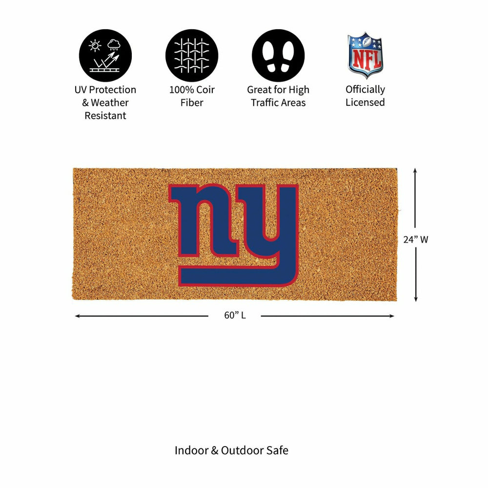 New York Giants Extra Large Full Color Coir Mat, 60"x24" - NFL