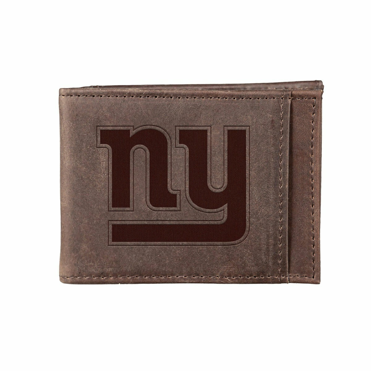 Front Pocket Wallet w/ RFID Blocking, New York Giants, Brown - NFL Home