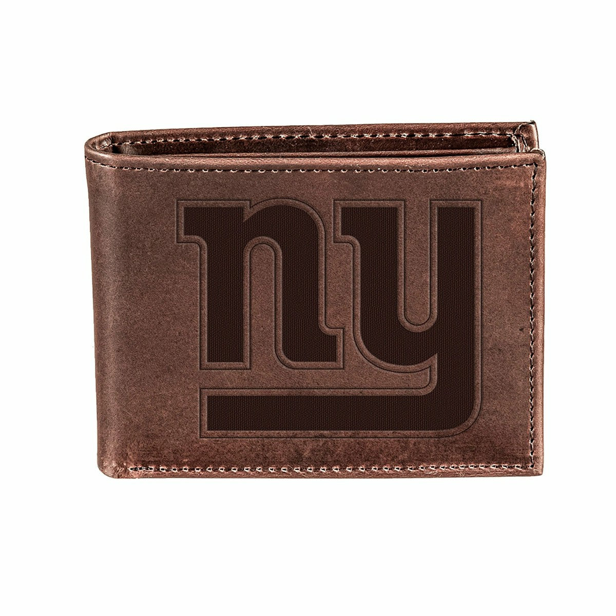 New York Giants, Bi-Fold Wallet, Brown, CH, 100% Genuine Leather - NFL Home