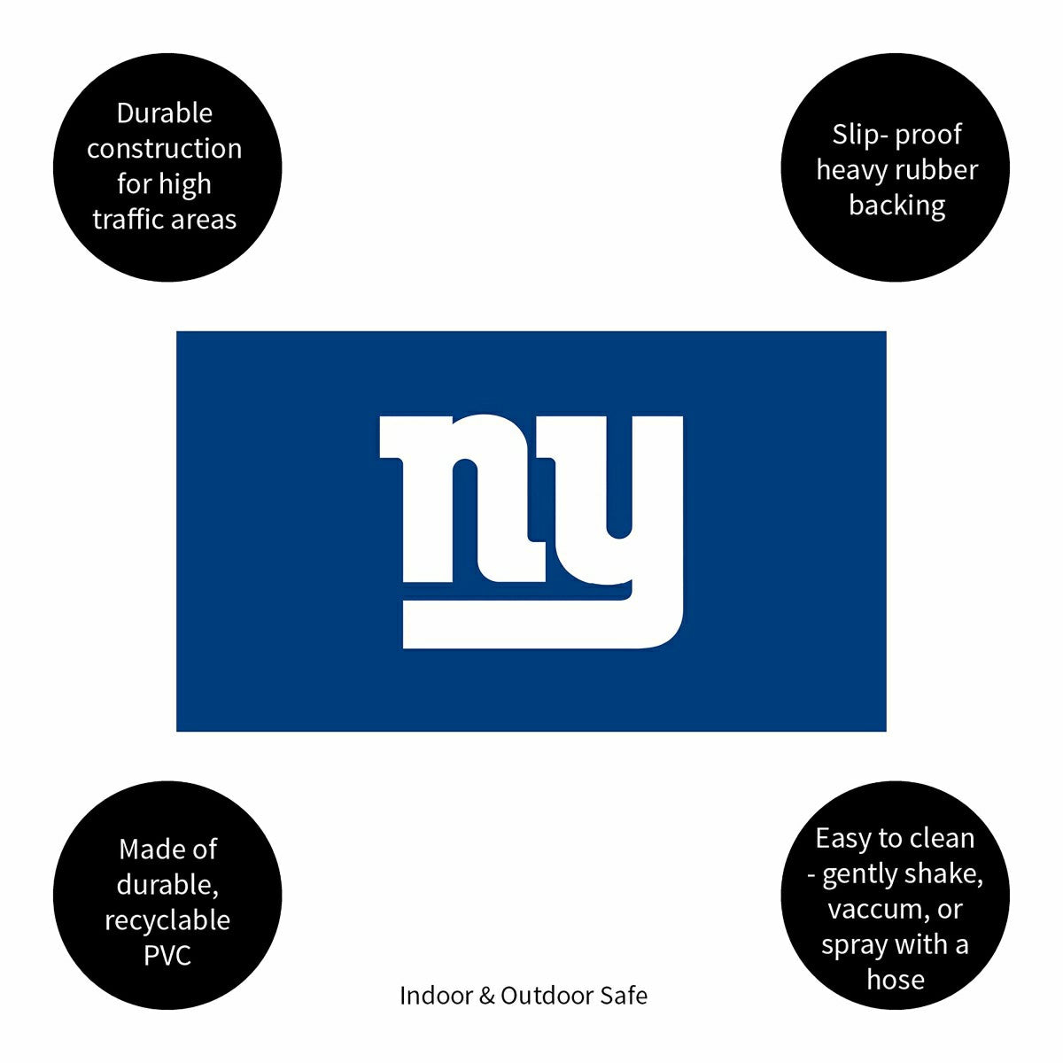 Full Color PVC Mat, 16" x 28", New York Giants - NFL