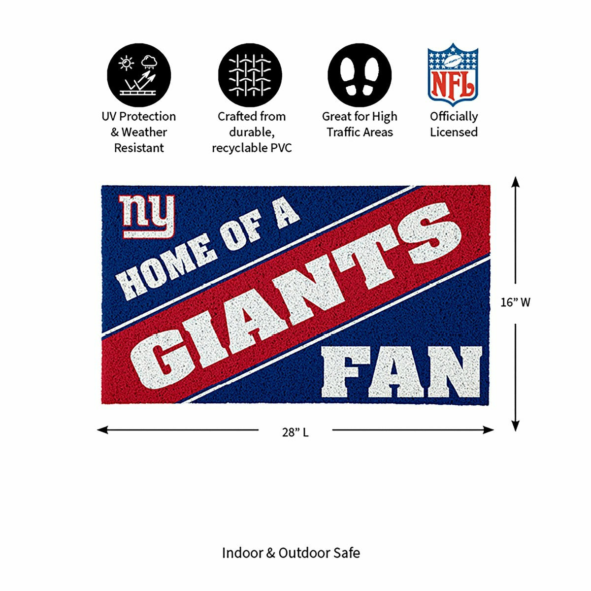New York Giants, PVC Mat COLOR, Home of a Fan - NFL