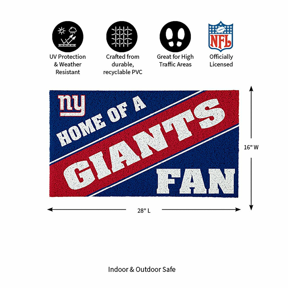 New York Giants, PVC Mat COLOR, Home of a Fan - NFL