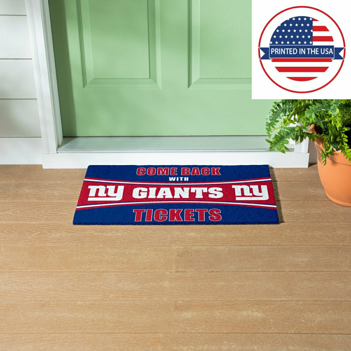 28" x 16" PVC Trapper Mat, Come Back with Tickets, New York Giants - NFL
