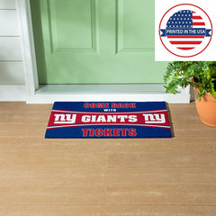 28" x 16" PVC Trapper Mat, Come Back with Tickets, New York Giants - NFL