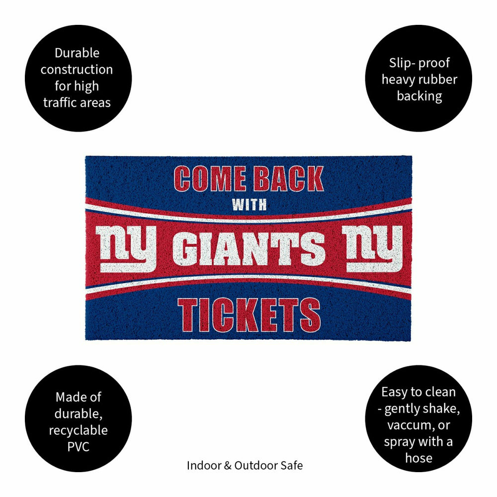 28" x 16" PVC Trapper Mat, Come Back with Tickets, New York Giants - NFL