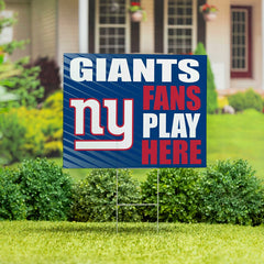 New York Giants Coroplast Yard Sign "Fans Play Here" - NFL Home