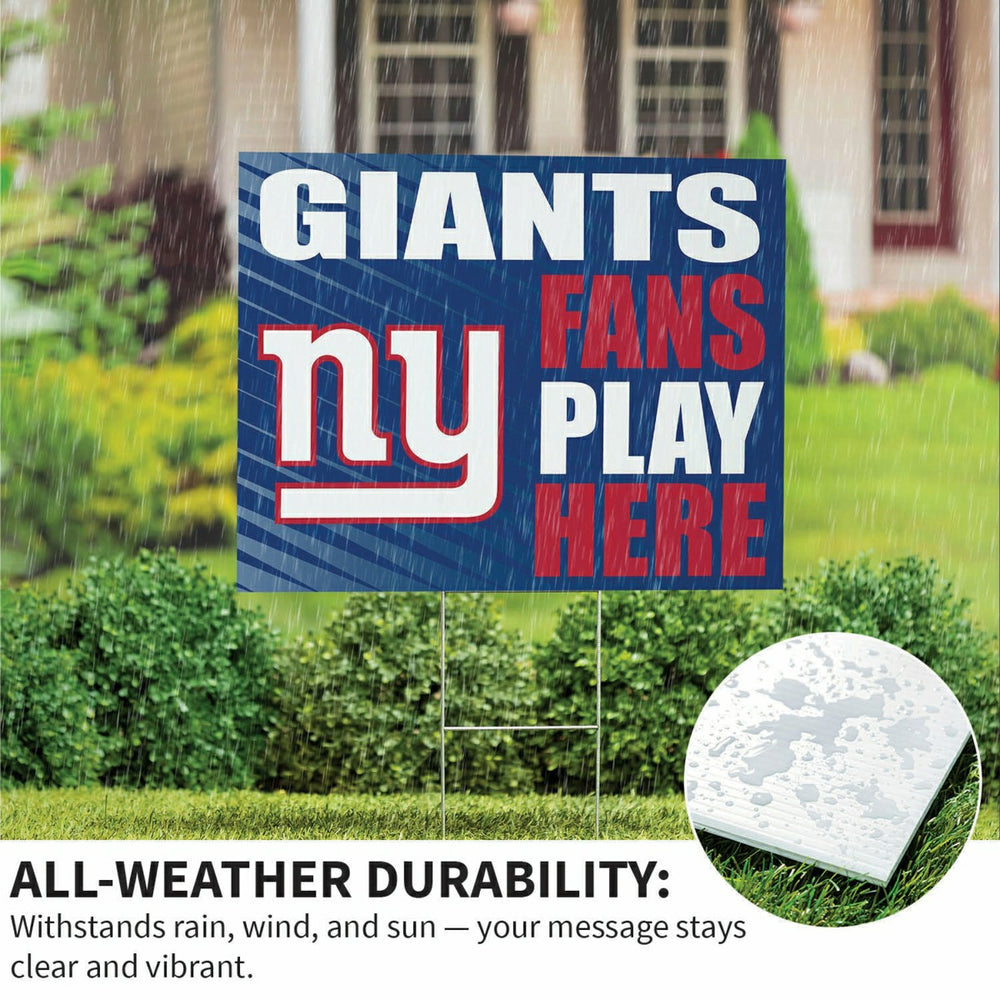 New York Giants Coroplast Yard Sign "Fans Play Here" - NFL Home