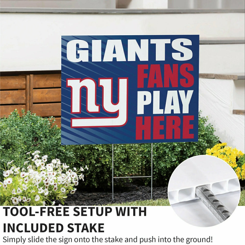 New York Giants Coroplast Yard Sign "Fans Play Here" - NFL Home