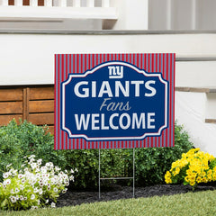 New York Giants Coroplast Yard Sign, "Fans Welcome" - NFL Home