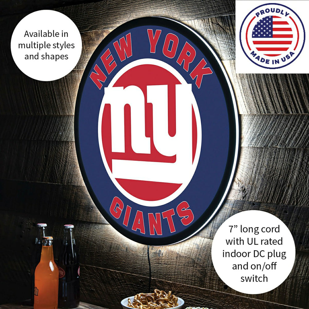 LED Wall Decor, Round, New York Giants - NFL Home