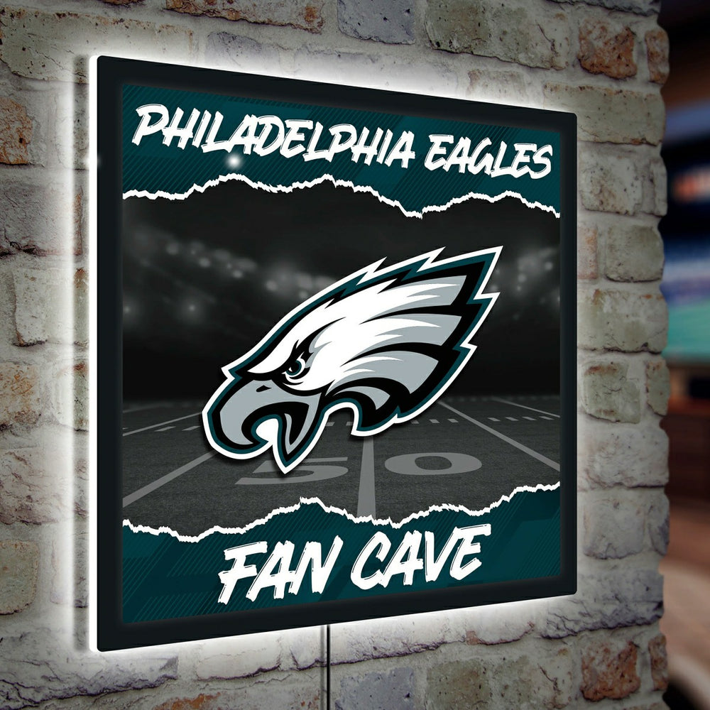 Philadelphia Eagles 23"H x 23"L LED Wall Decor, Edgelite, Square - NFL Home