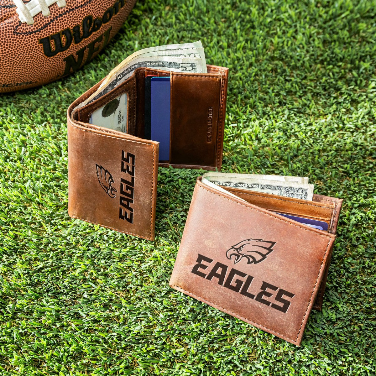 Philadelphia Eagles, Bi-Fold and Tri-Fold Wallet Gift Set, Brown - NFL Home