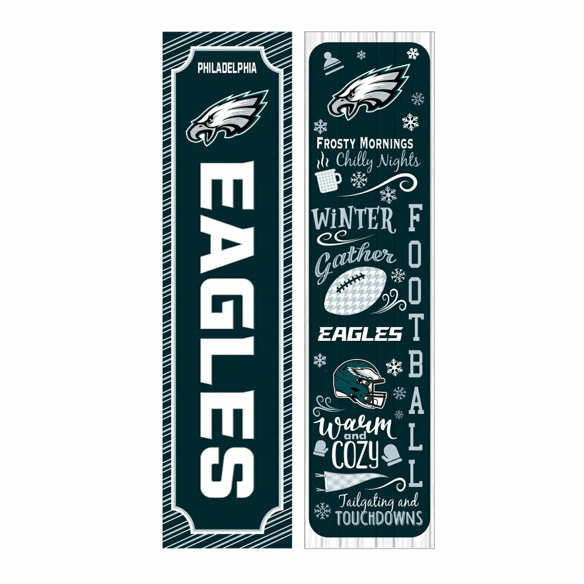46" Double Sided Leaner, Philadelphia Eagles, Winter Seasonal - NFL Home