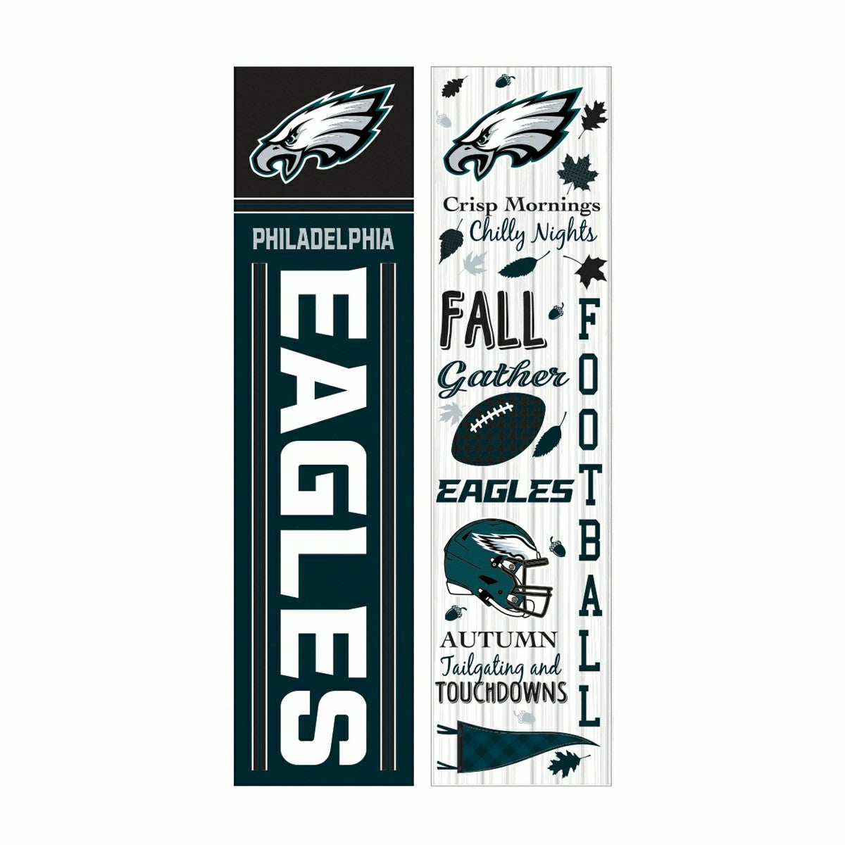 46" Double Sided Leaner, Philadelphia Eagles, Fall Seasonal - NFL Home