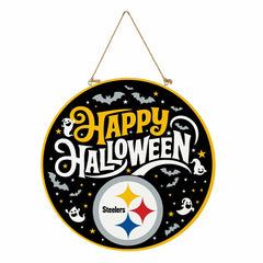 Pittsburgh Steelers Halloween Round Door Décor with Hanging Rope, 18x1 - NFL Home