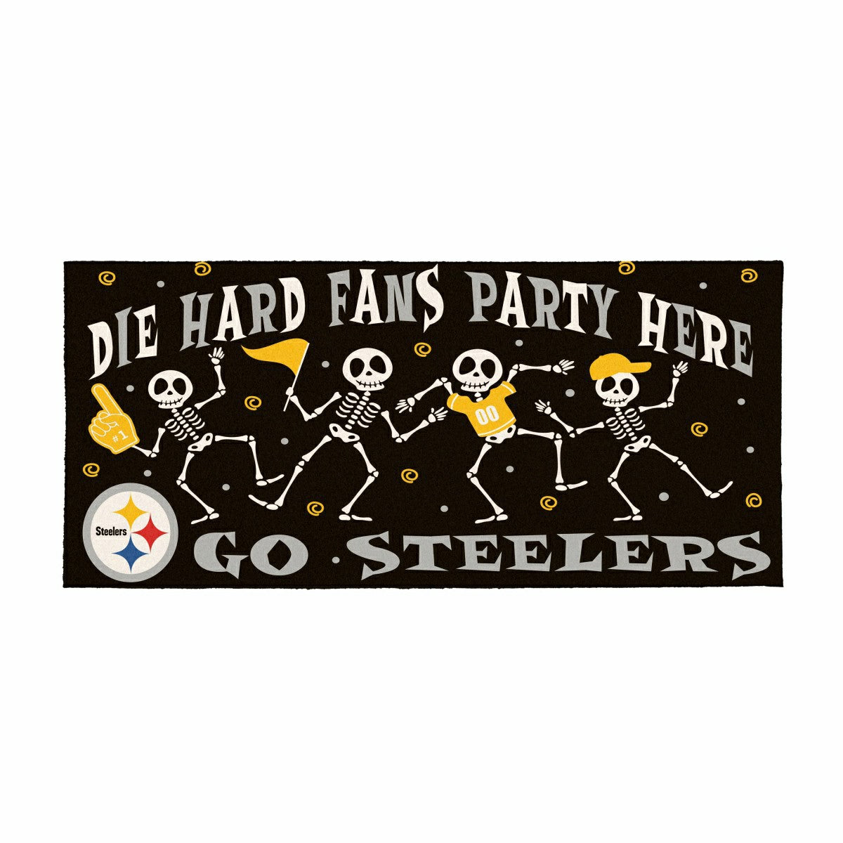 Pittsburgh Steelers Flocked Coir Halloween Sassafras Switch Mat, 22"x1 - NFL
