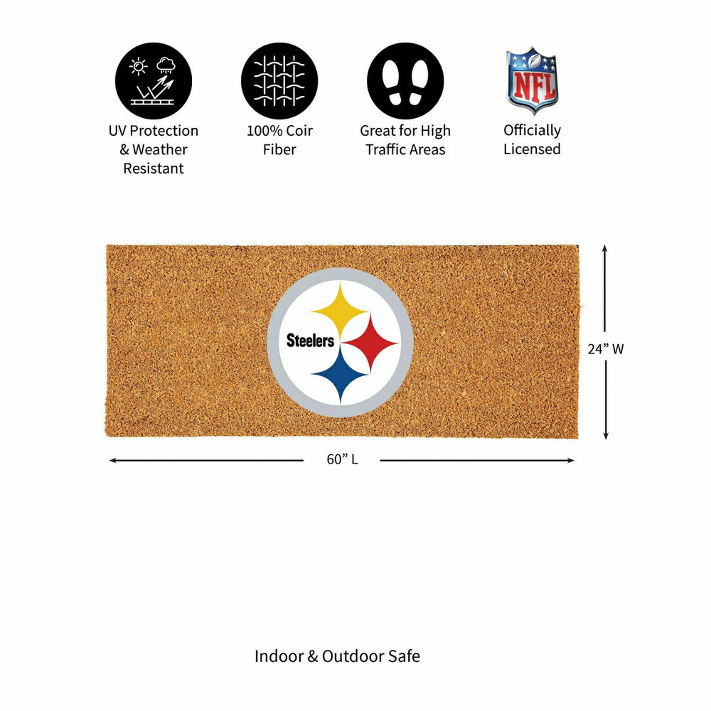 Pittsburgh Steelers Extra Large Full Color Coir Mat, 60"x24" - NFL