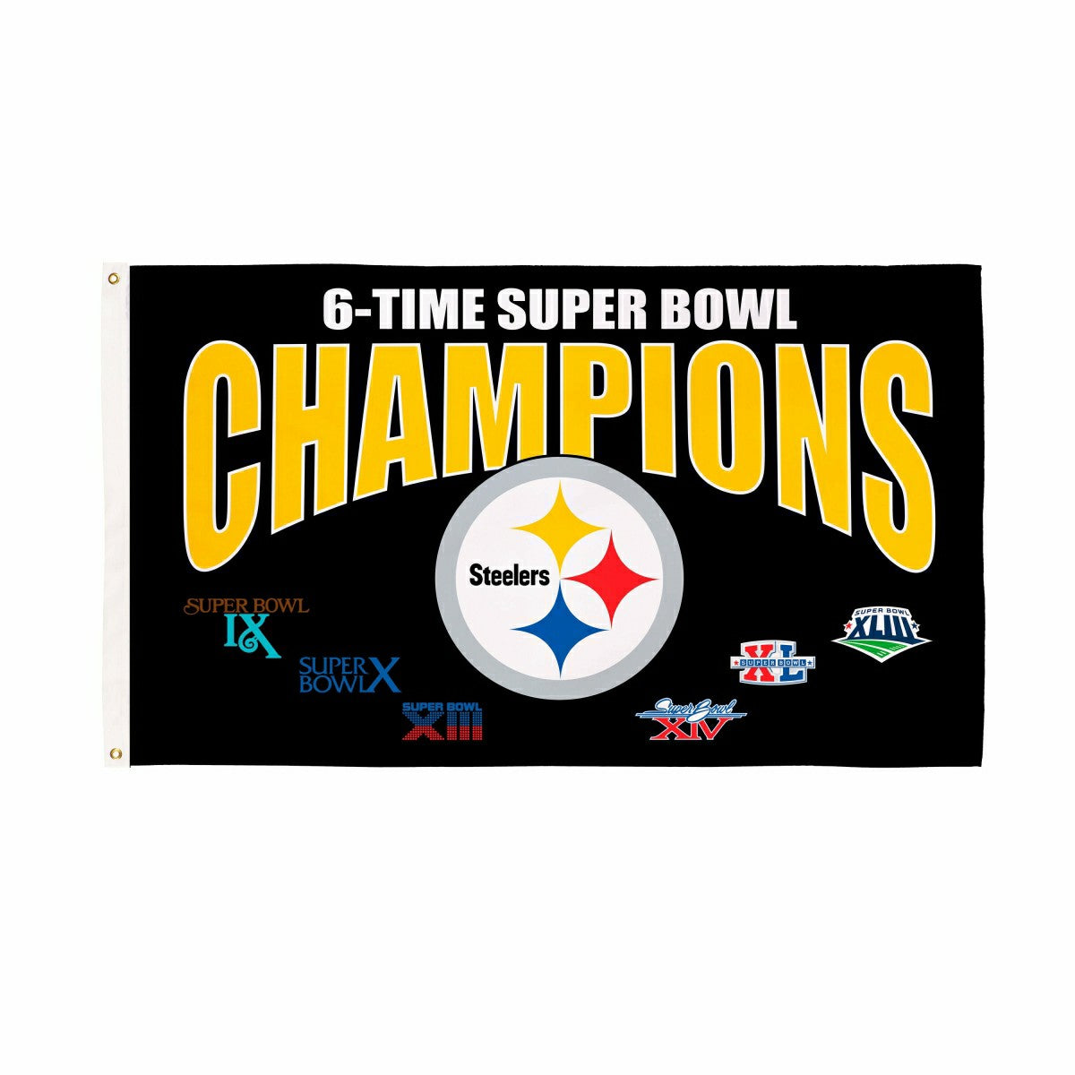 Pittsburgh Steelers 6X Superbowl Champions Football 3x5 Flag - NFL Home
