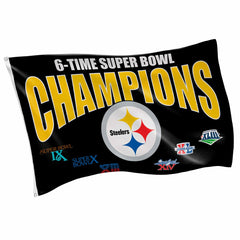 Pittsburgh Steelers 6X Superbowl Champions Football 3x5 Flag - NFL Home
