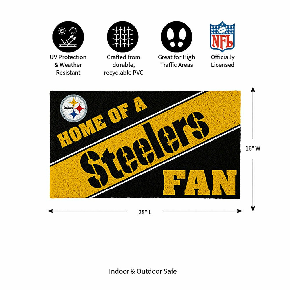 Pittsburgh Steelers, PVC Mat COLOR, Home of a Fan - NFL