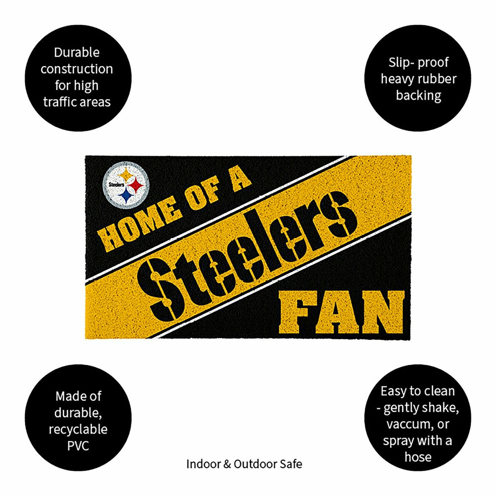 Pittsburgh Steelers, PVC Mat COLOR, Home of a Fan - NFL