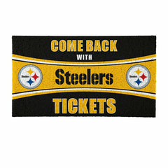 28" x 16" PVC Trapper Mat, Come Back with Tickets, Pittsburgh Steelers - NFL