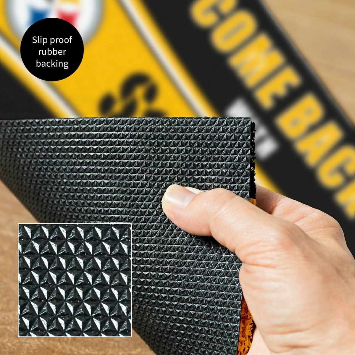 28" x 16" PVC Trapper Mat, Come Back with Tickets, Pittsburgh Steelers - NFL