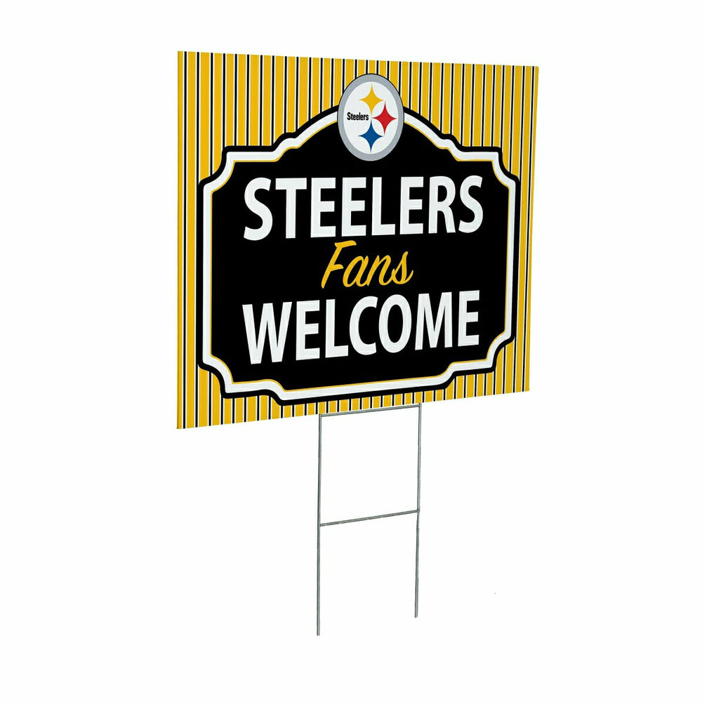 Pittsburgh Steelers Coroplast Yard Sign, "Fans Welcome" - NFL Home