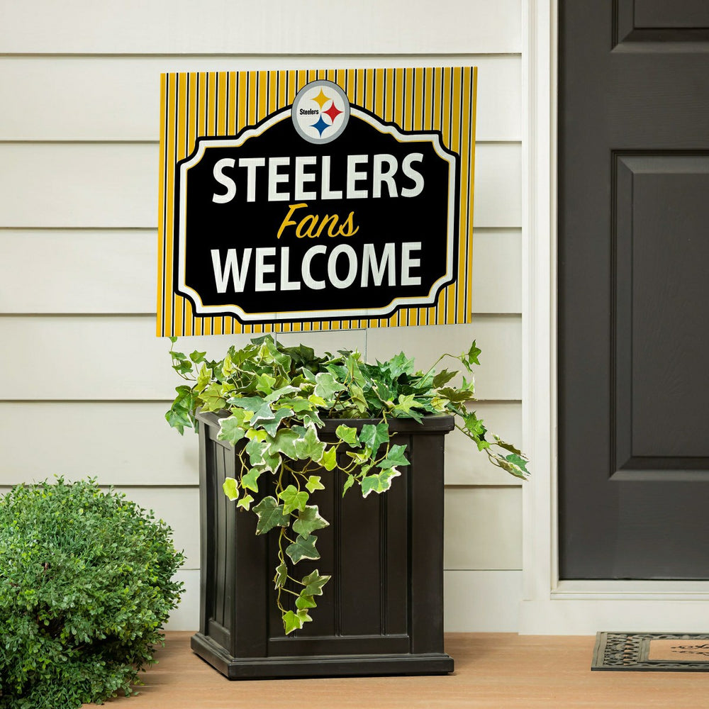 Pittsburgh Steelers Coroplast Yard Sign, "Fans Welcome" - NFL Home
