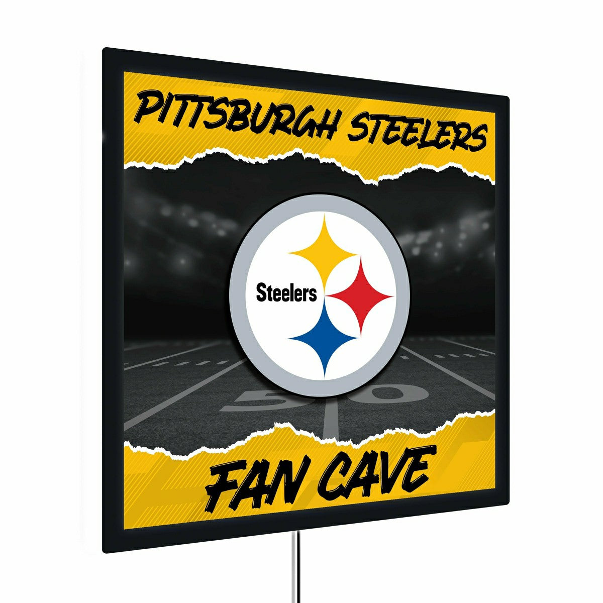 Pittsburgh Steelers 23"H x 23"L LED Wall Decor, Edgelite, Square - NFL Home