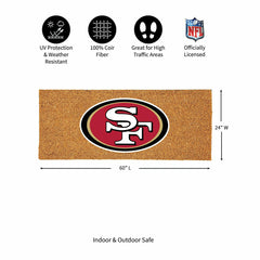 San Francisco 49ers Extra Large Full Color Coir Mat, 60"x24" - NFL