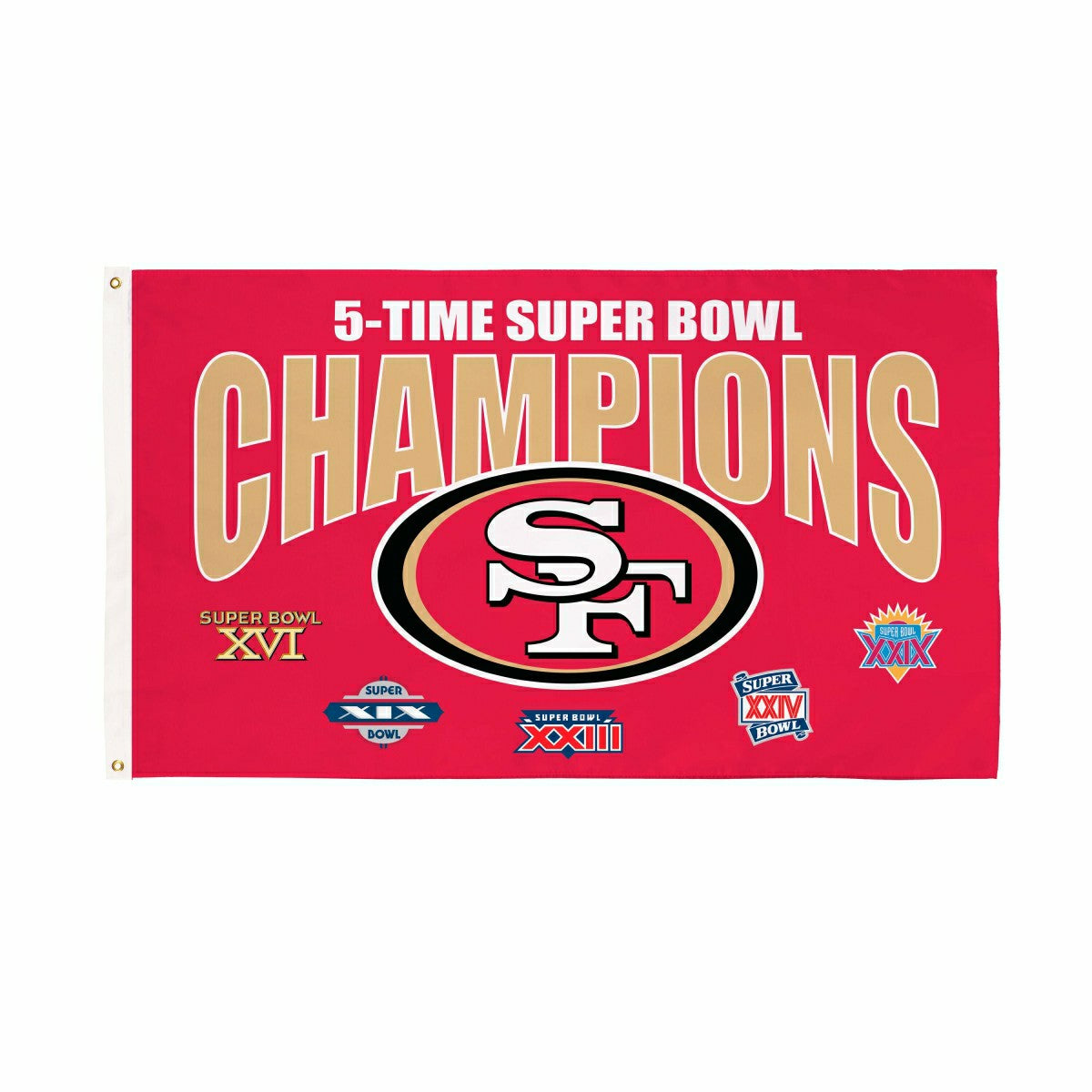 San Francisco 49ers Multi-Win Superbowl Champions Football 3x5 Flag - NFL Home