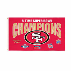 San Francisco 49ers Multi-Win Superbowl Champions Football 3x5 Flag - NFL Home