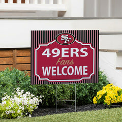 San Francisco 49ers Coroplast Yard Sign, "Fans Welcome" - NFL Home
