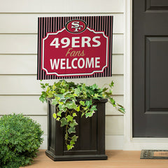 San Francisco 49ers Coroplast Yard Sign, "Fans Welcome" - NFL Home