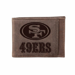 Front Pocket Wallet w/ RFID Blocking, San Francisco 49ers, Brown - NFL Home