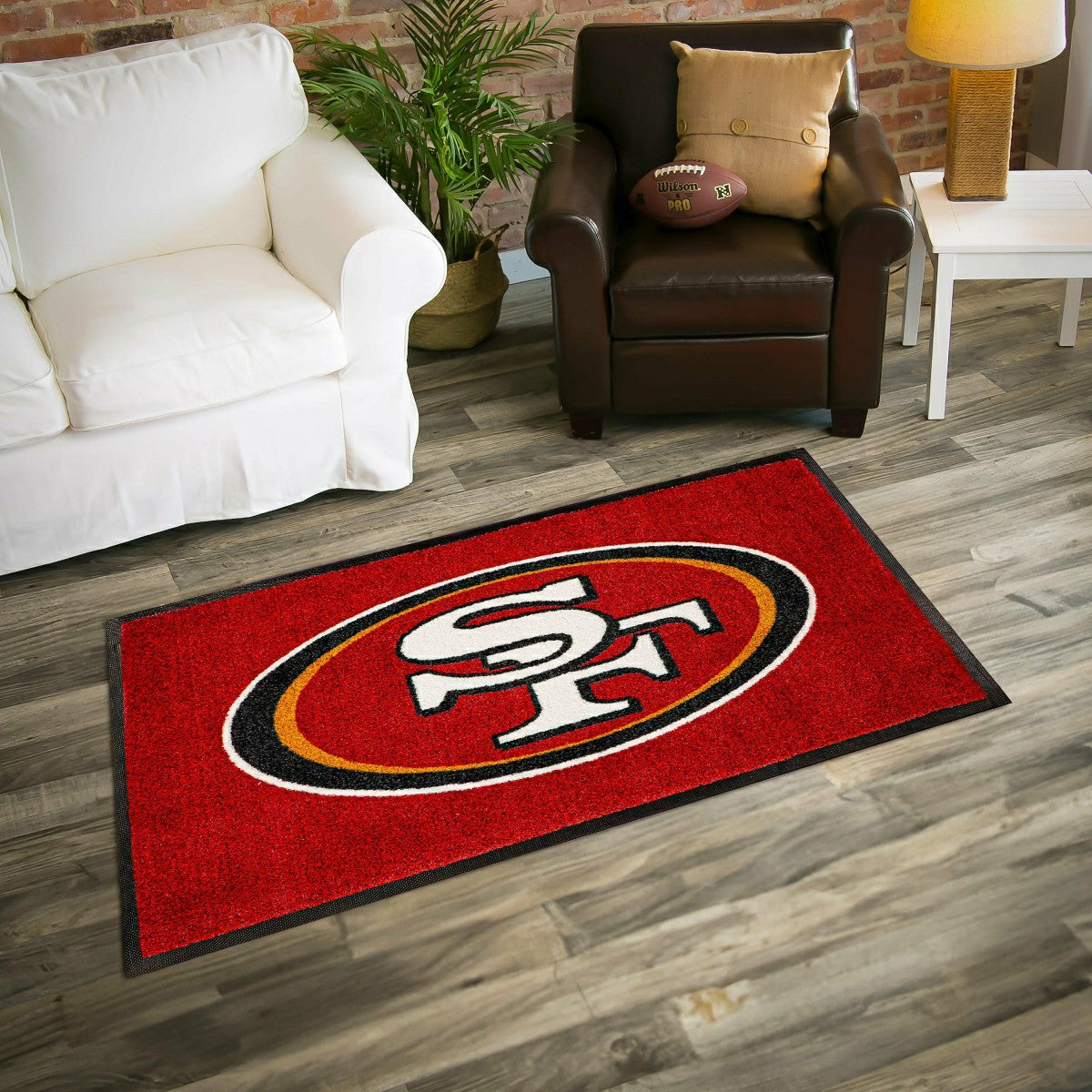 3'x5' Large USA Indoor Outdoor Outdoor Entryway Mat, San Francisco 49e - NFL