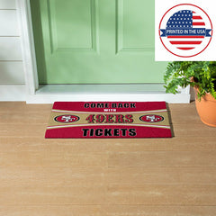 28" x 16" PVC Trapper Mat, Come Back with Tickets, San Francisco 49ers - NFL